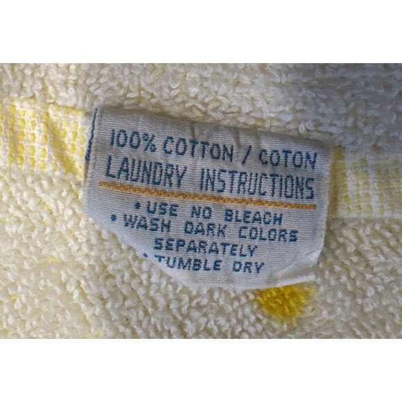 Vintage Bath Towel Flowers Yellow Orange Green Daisies Roses Springmaid MCM 70’s - Picture 4 of 5
